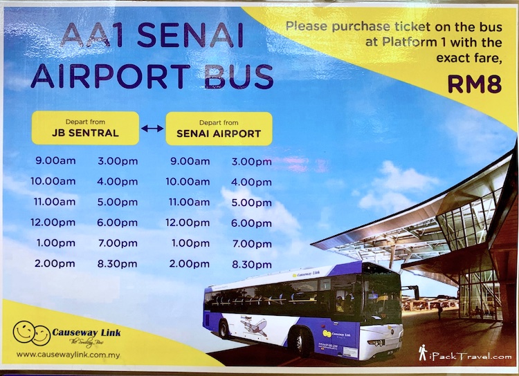 AA1 Senai Airport Bus: Schedule
