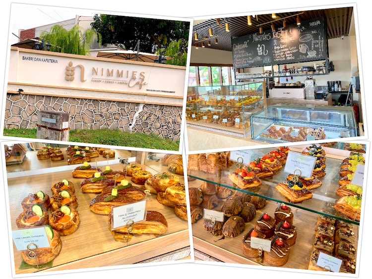 Nimmies Pastry Cafe: Counter & pastries in glass shelves