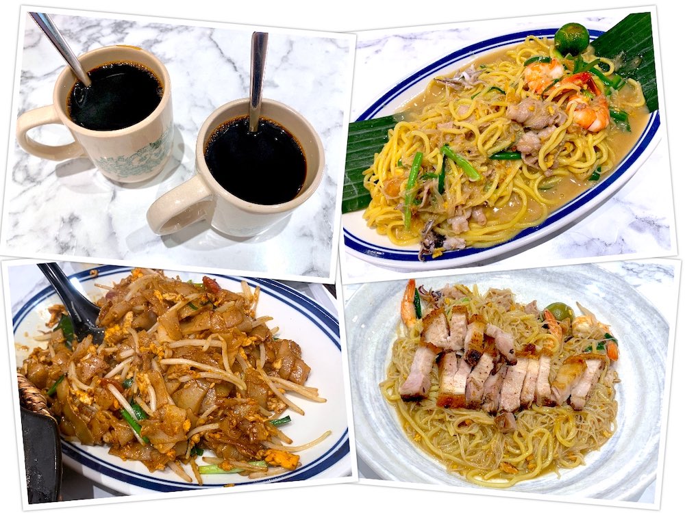 Tun Xiang Hokkien Delights (豚香福建馆): Nanyang traditional coffee (南洋咖啡), Signature Hokkien Mee (招牌黑猪福建面), Char Keuy Teow (炒粿条) and Signature Hokkien Mee with Roasted Pork (招牌烧肉福建面)