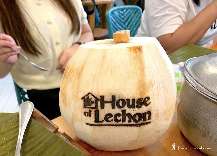 House of Lechon: Coconut with "House of Lechon" stamped on it