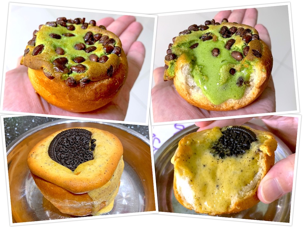 Mr. Baguette: Matcha with Japanese Adzuki Beans Lava and Cookies & Cream Lava