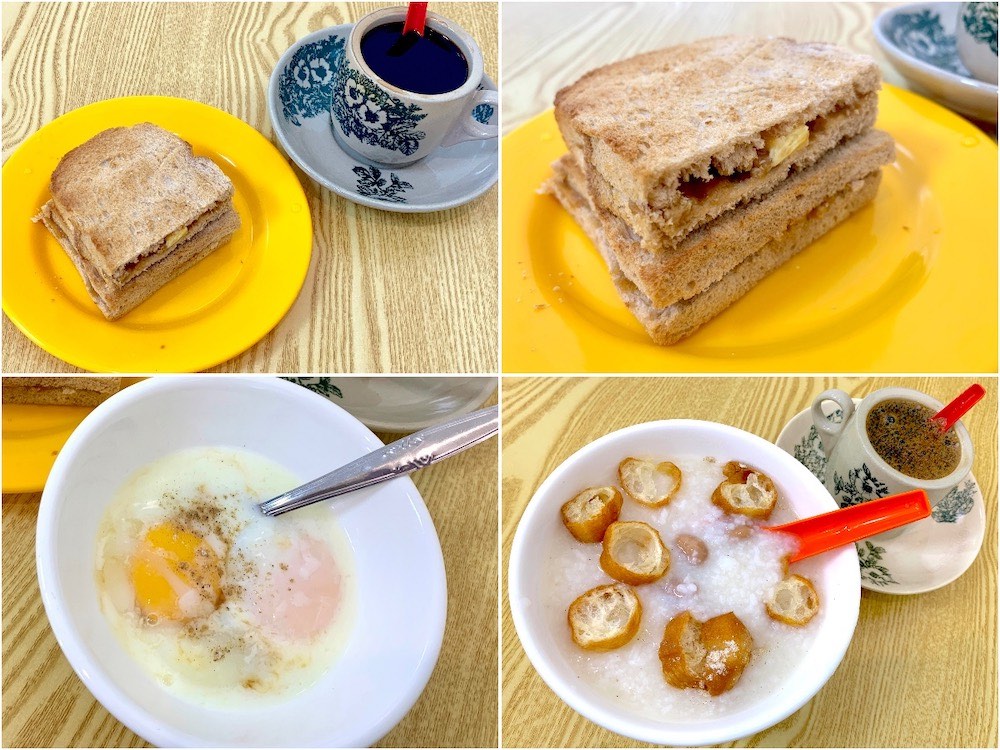 68 Cafe: Traditional butter-kaya toast & peanut porridge