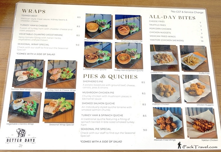 Better Days Cafe & Bar: Food Menu