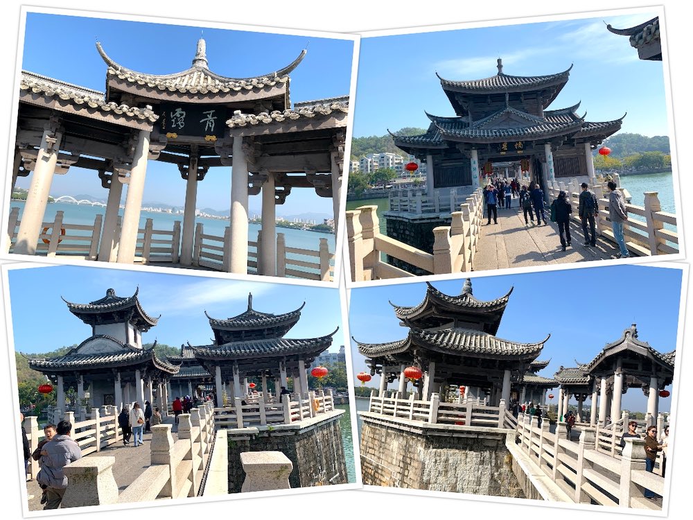 Guangji Bridge (广济桥): The eastern section with pavilions