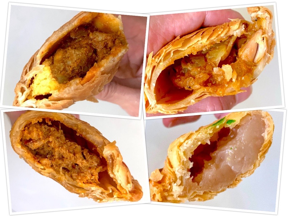 Heritage Tanglin Puff (东陵咖喱角): Cut open views of all 4 curry puffs