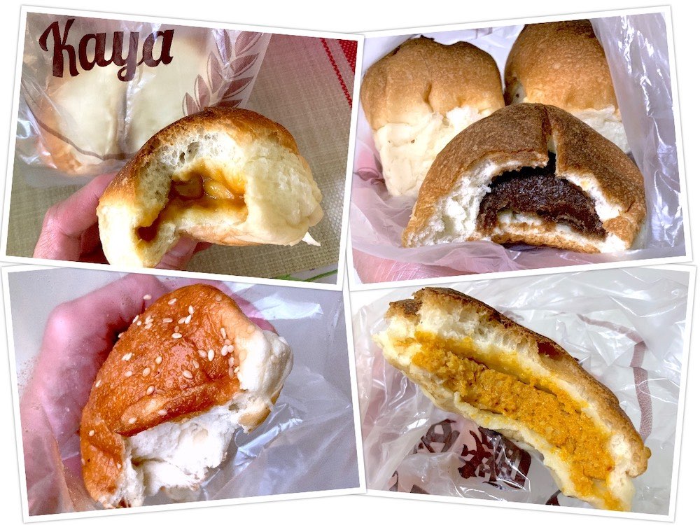 Hiap Joo Bakery (协裕面包): kaya bun, red bean bun, butter sugar bun and otak-otak bun