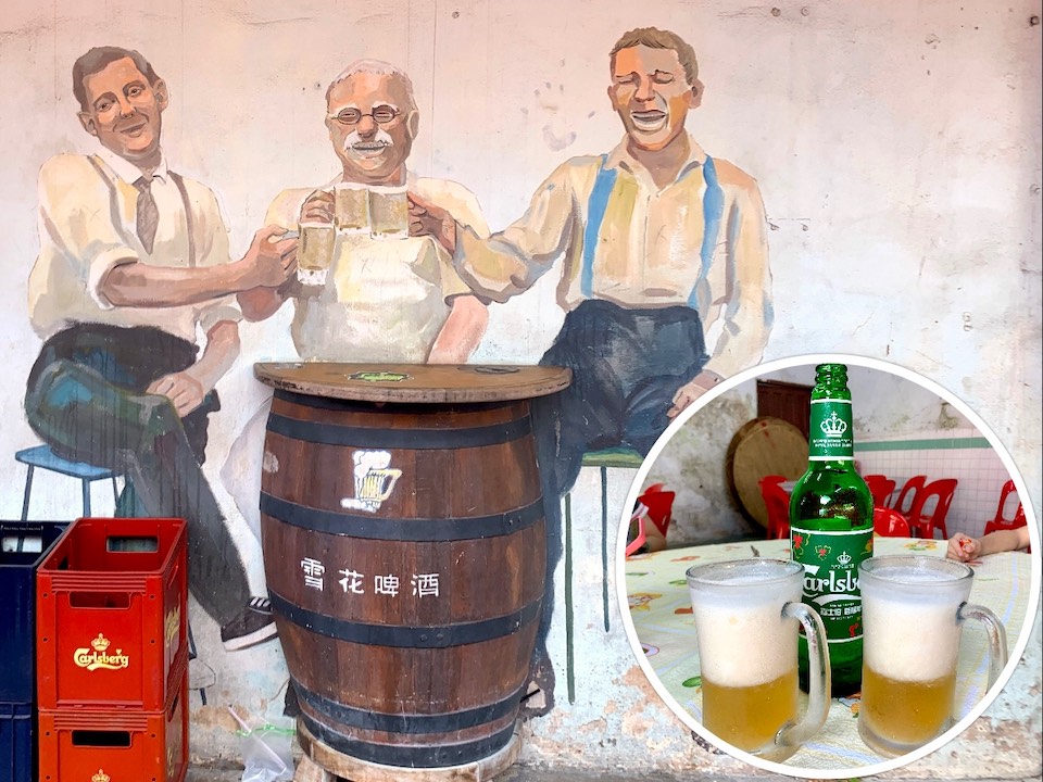 Kafe Sun Yoon Wah (新元华饮食阁): Mural and snow beer
