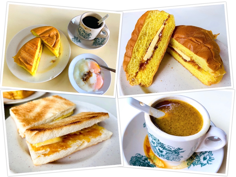 Restoran Hua Mui: Coffee, toasts / buns. and soft-boiled eggs