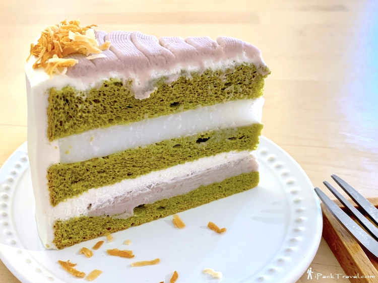 Mong Bakery (梦): Yam Coconut Jelly Matcha Chiffon cake