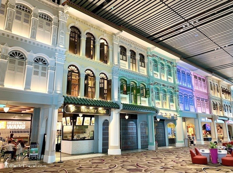 Shops with facades similar to structures of Chinatown