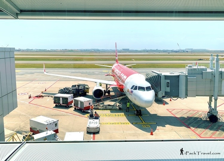 AirAsia flight waiting to be boarded