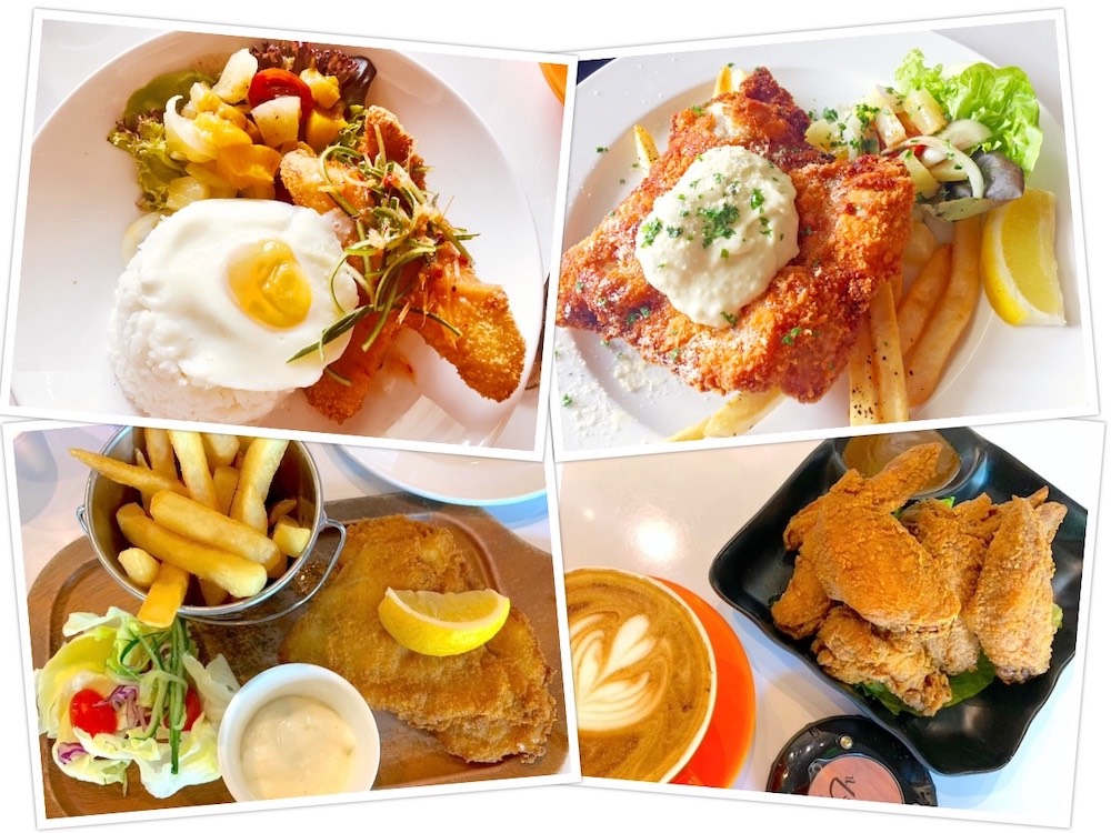 Cuppafield Cafe: Thai dory fish, old-school cheeseburger, chicken on the beach, etc