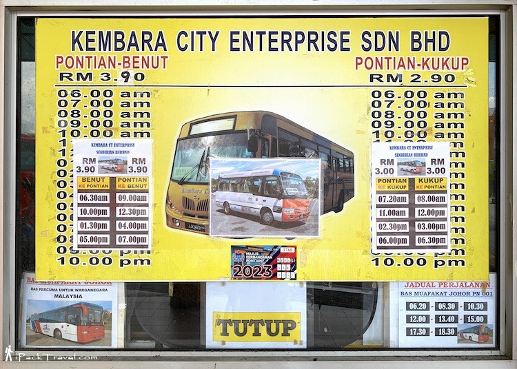 Singapore-Johor Bus: Schedule of Bus to Kukup