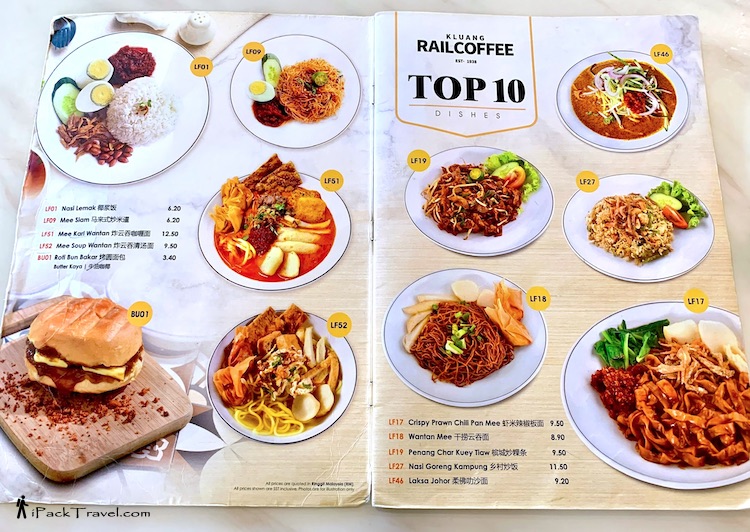 Kluang Rail Coffee: Top 10 Menu