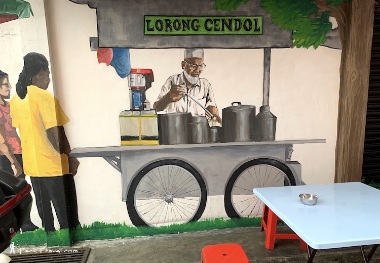 Cendol Pontian Noor Mohd: Mural of a cendol stall